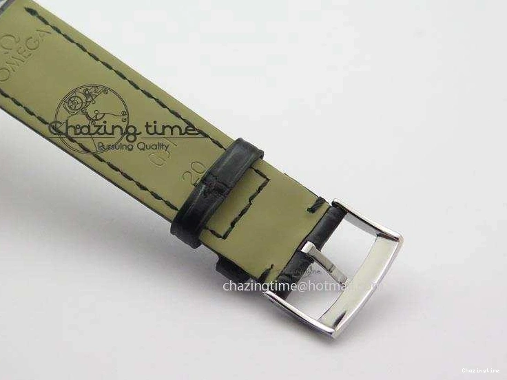 0212 De Ville MK 1:1 Best Edition SS Black Dial On Black Leather Asian Seagull T1701 (Sec@6) Unisex 8243